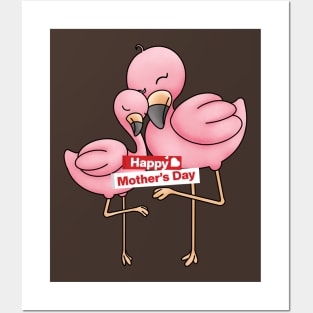 Flamingo mama animal mothers day Posters and Art